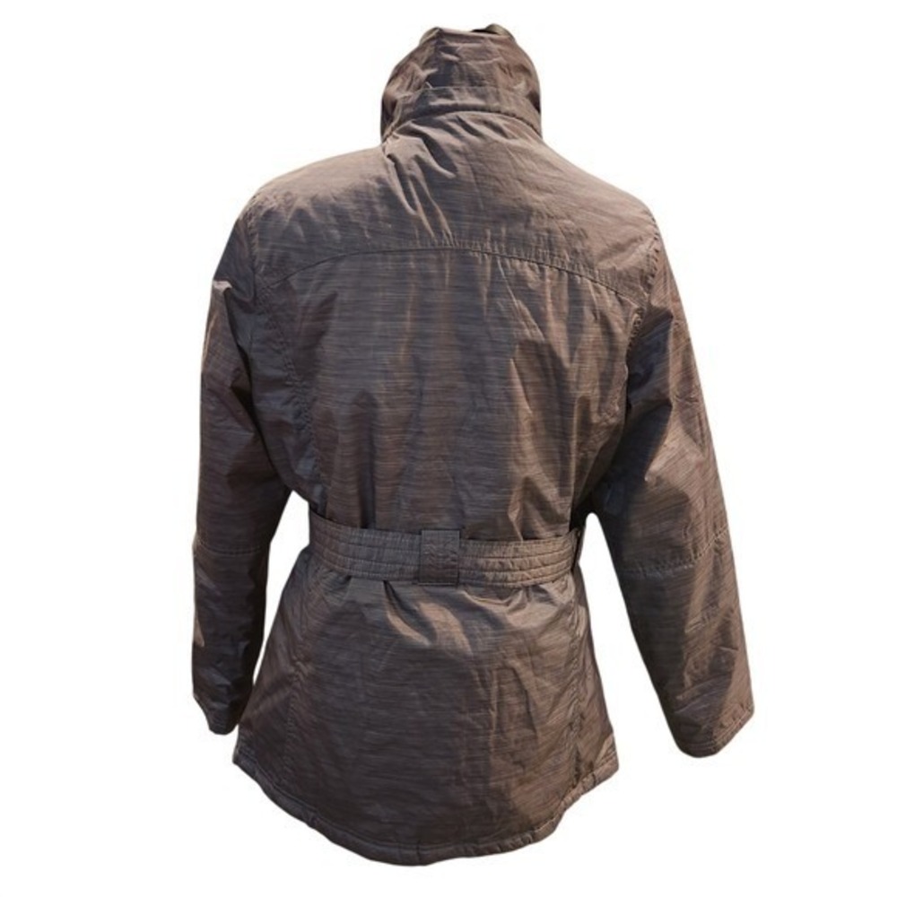 CB Sport Women's Gray Striped Belted Ski Jacket Size M Flaw: NO‎ HOOD - Picture 7 of 9